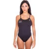 TYR - GB British Swimming Cutoutfit Ladies Swimsuit - Black -Swimming Clothing tyr gb british swimming cutoutfit ladies one piece swimsuit black 001 1
