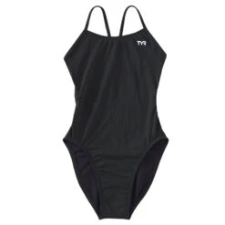 TYR - Solid Durafast One Cutoutfit Girls Swimsuit - Black -Swimming Clothing tyr girls swimwear durafast one sport cutout fit black 4