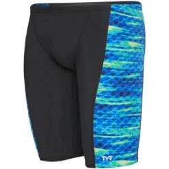 TYR - Men’s Castaway Hero Jammer Swimsuit - Blue/Green -Swimming Clothing tyr men s castaway hero jammer swimsuit blue green 3