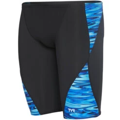 TYR - Men’s Hydra Blade Jammer Swimsuit - Blue -Swimming Clothing tyr mens hydra jammer swimsuit blue 3