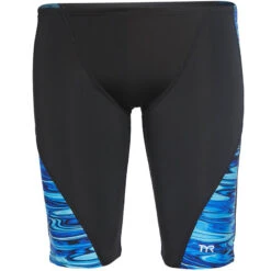 TYR - Men’s Hydra Blade Jammer Swimsuit - Blue -Swimming Clothing tyr mens hydra jammer swimsuit blue 4