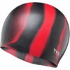 TYR - Multi-Color Silicone Swim Hat - Black/Red
