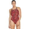 TYR - Swarm Diamondfit Ladies Swimsuit - Red -Swimming Clothing tyr swarm womens diamondfit one piece swimsuit red 610 1