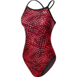 TYR - Swarm Diamondfit Ladies Swimsuit - Red -Swimming Clothing tyr swarm womens diamondfit one piece swimsuit red 610 6