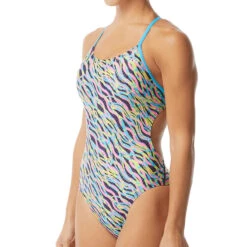 TYR - Zazu Cutoutfit Ladies Swimsuit - Pink/Blue -Swimming Clothing tyr zazu cutoutfit ladies swimsuit pink blue 6