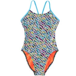 TYR - Zazu Cutoutfit Ladies Swimsuit - Pink/Blue -Swimming Clothing tyr zazu cutoutfit ladies swimsuit pink blue 7
